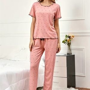 Pink Polkadot Pajama Set